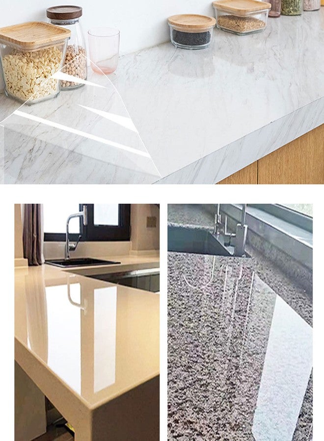 Snkxu ورق لاصق شفاف من سنكسو، لحماية بلاط جدران المطبخ، والخزائن، والجدران، والرفوف. غطاء لاصق مقاوم للماء والزيوت (15.7 × 78.7 بوصة). - Image 5